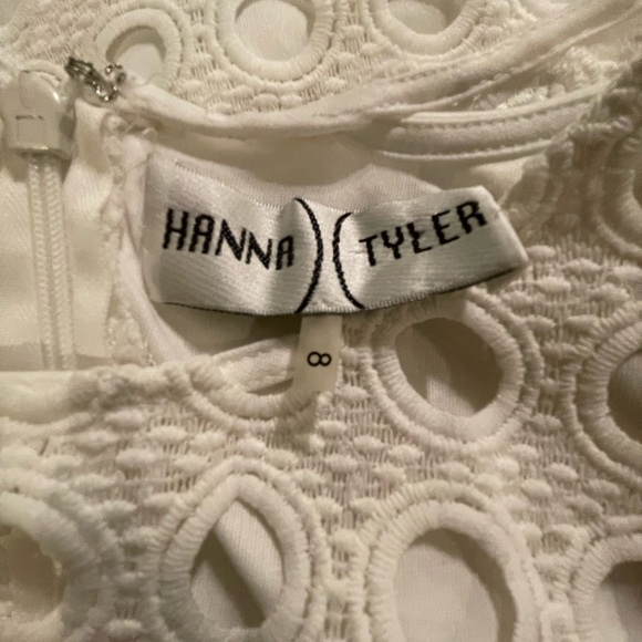 Hanna Tyler Ivory Circle Lace Dress 8 FREE SHIP - Picture 3 of 5